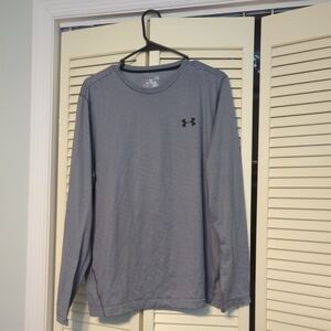 Under Armour Men's Long Sleeve Gray Striped Tee